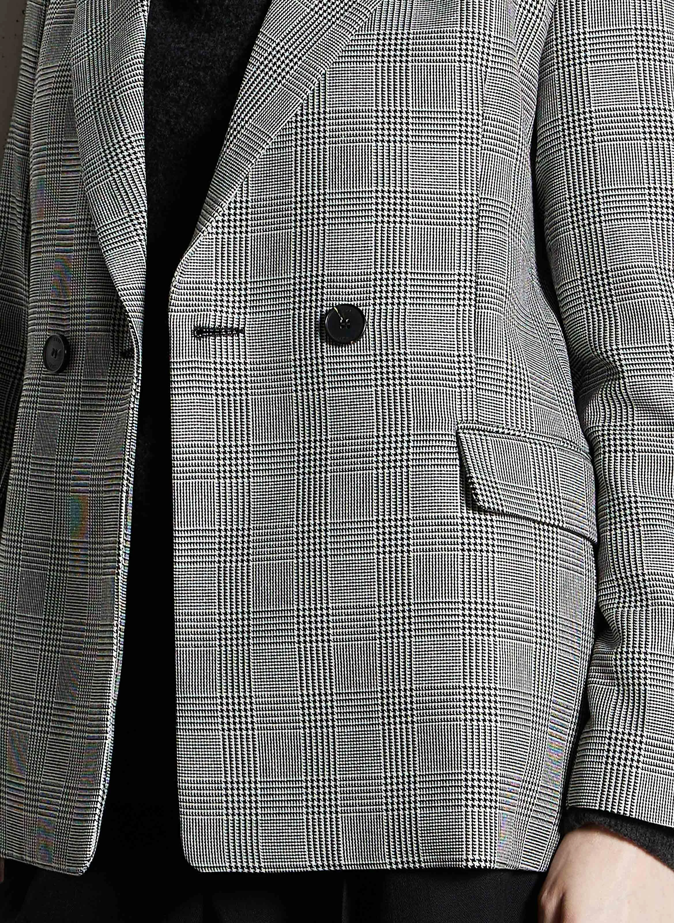Veste de costume oversize à motifs| Noir