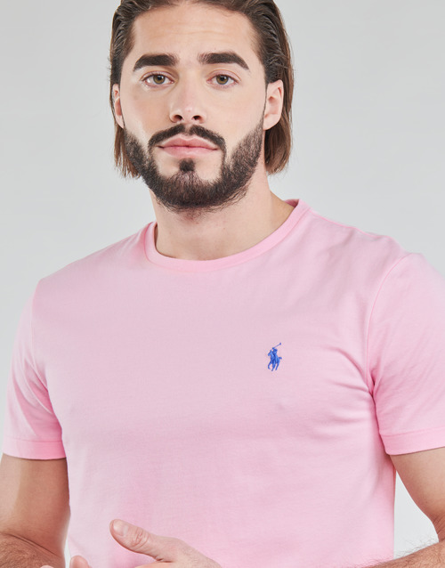 Polo Ralph Lauren - T-SHIRT AJUSTE COL ROND EN COTON LOGO PONY PLAYER Rosa