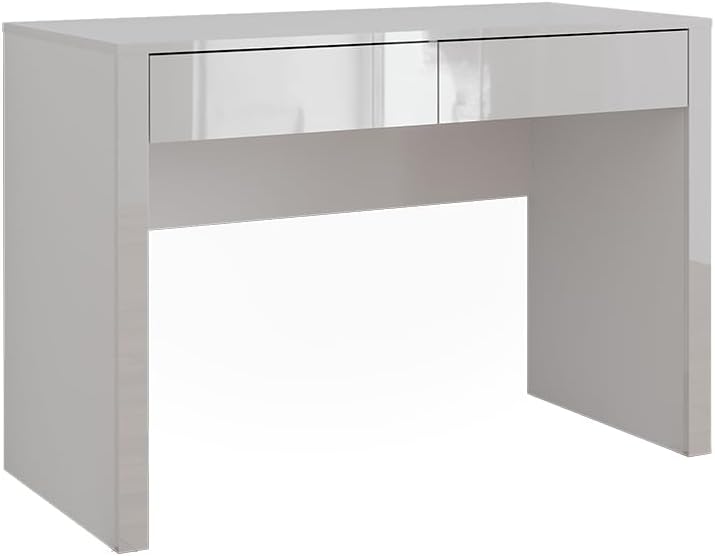 Vicco Schreibtisch Annabelle, Weiß Hochglanz/Weiß, 110 x 50 cm mit 2 Schubladen