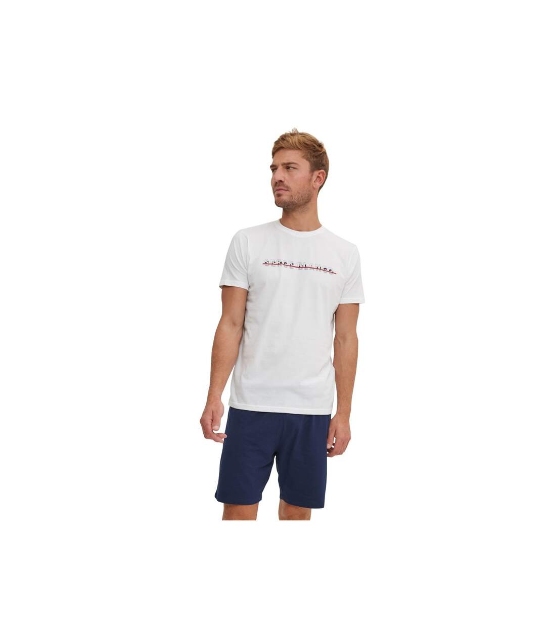Ensemble Pyjama court Tshirt col rond homme en coton
