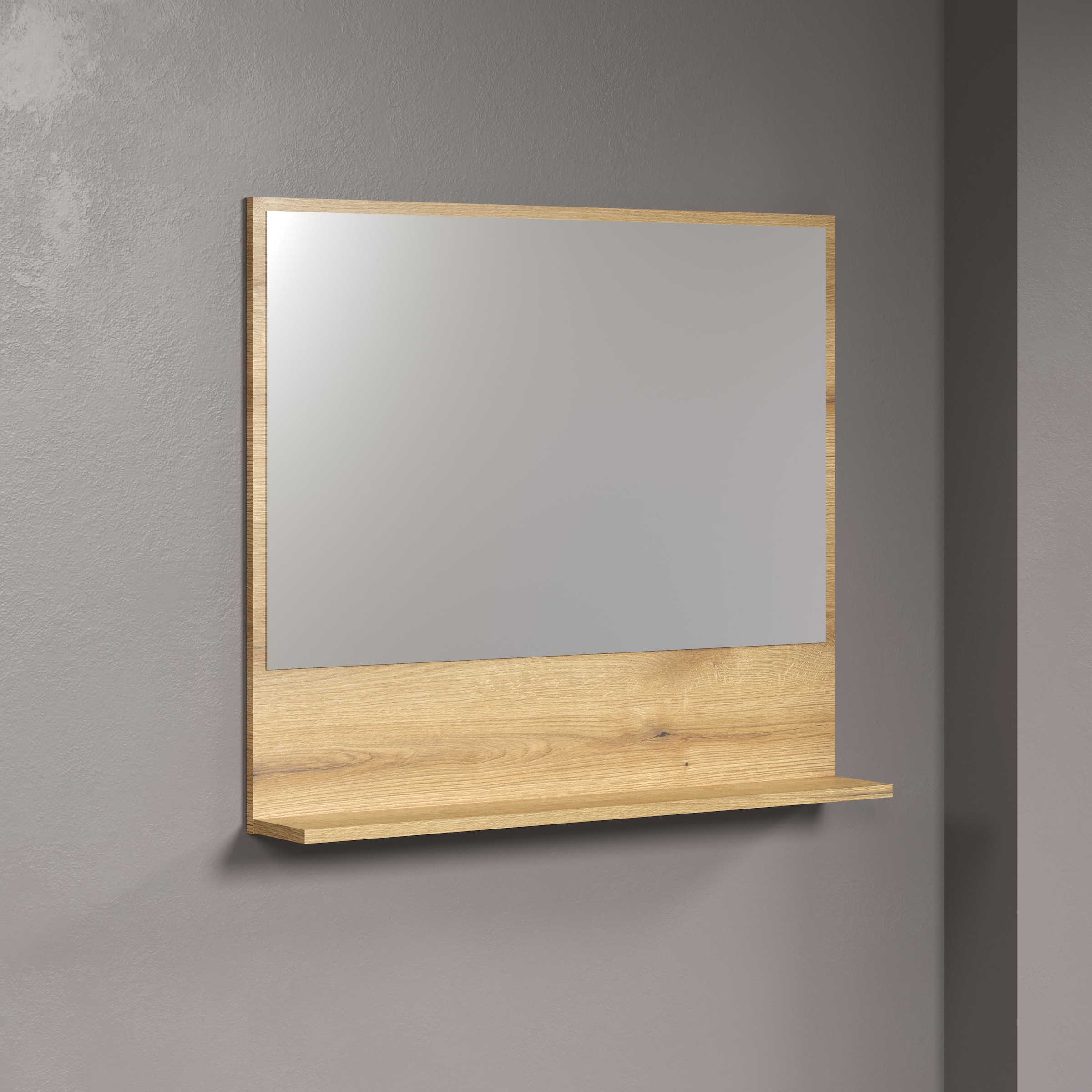 welltime Badspiegel »Amrum« Wandspiegel mit Ablage - (B/T/H) wahlweise 60 bis 80/14/74 cm