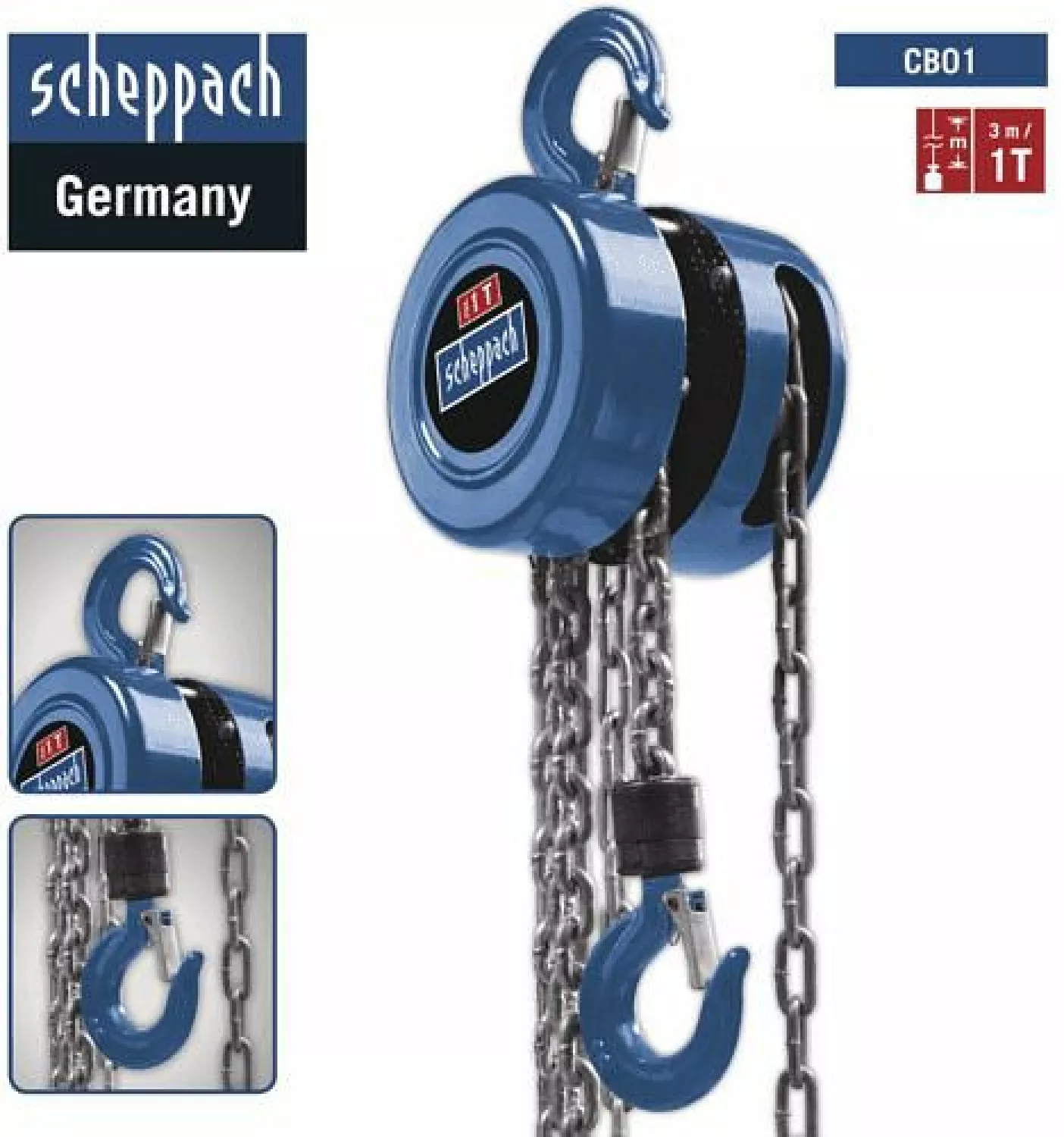 Scheppach CB01 Katrol kettingtakel - 1000kg