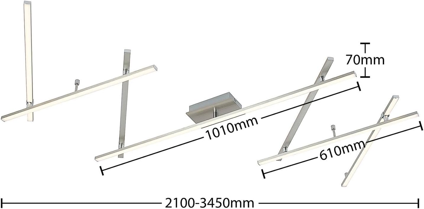 Lindby LED Deckenleuchte Kerem dimmbar (Modern) in Alu aus Metall (1 flammig,) - Lampe Deckenlampe Wohnzimmerleuchte