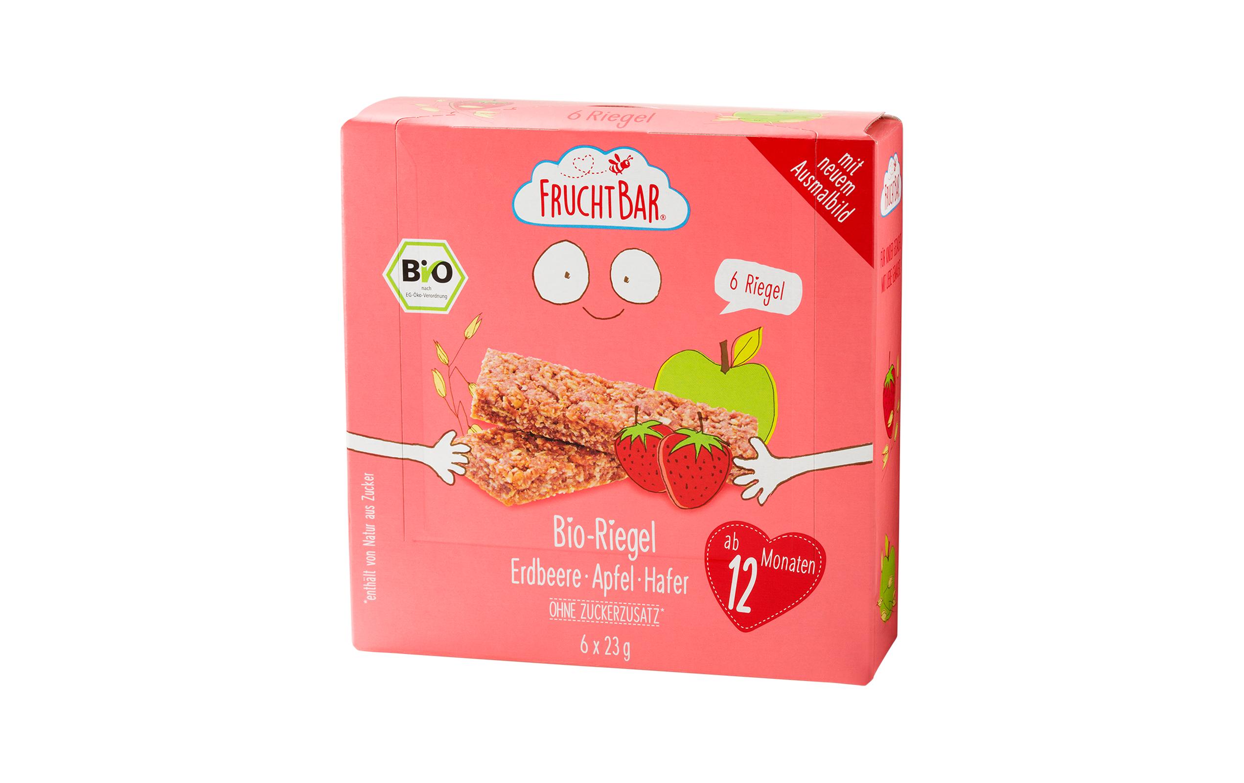 Riegel Erdbeere, Apfel, Hafer 6 x 23gFrüchteriegel