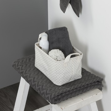 Sealskin Mandje Dots Ecru Vierkant