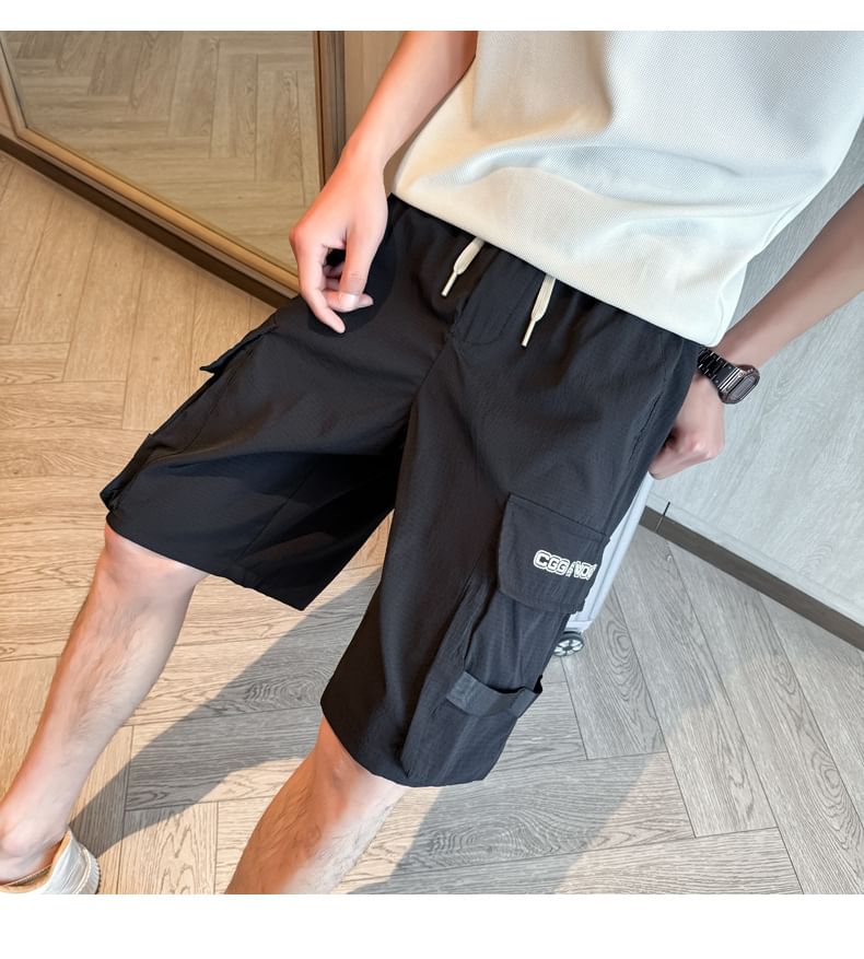 Andrei - Cargoshorts met hoge taille en wijde pijpen