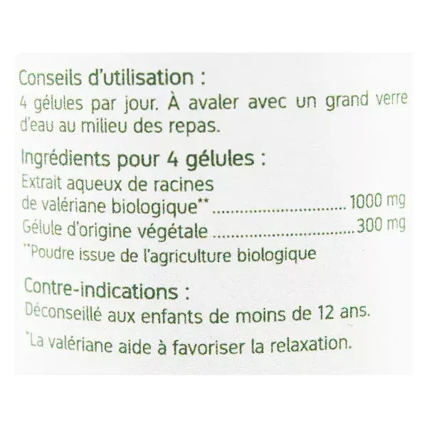 Nat & Form Bio Valériane 200 gélules végétales