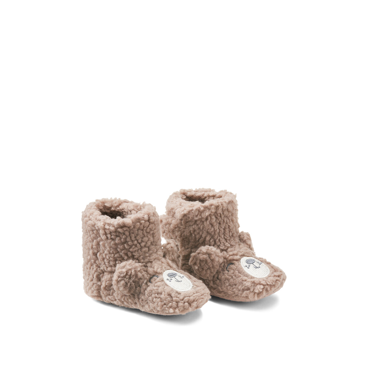 COLEÇÕES LA REDOUTE<br>Pantufas de sherpa com velcro, urso bordado