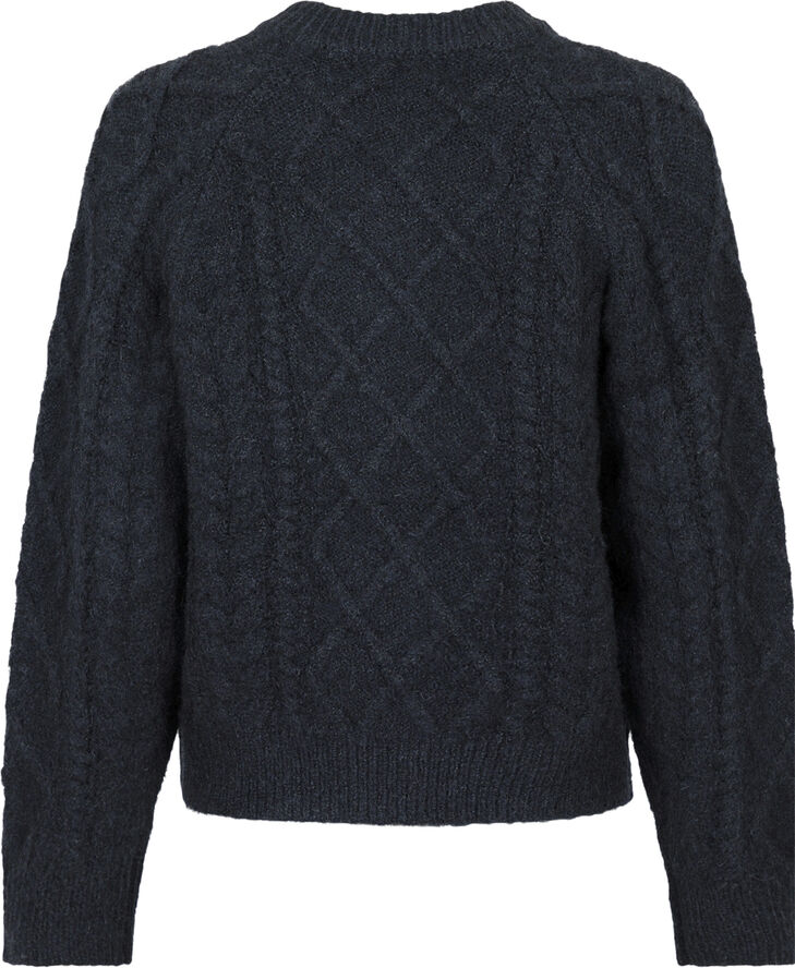 Neo Noir Selda Cable Soft Knit Cardigan Black