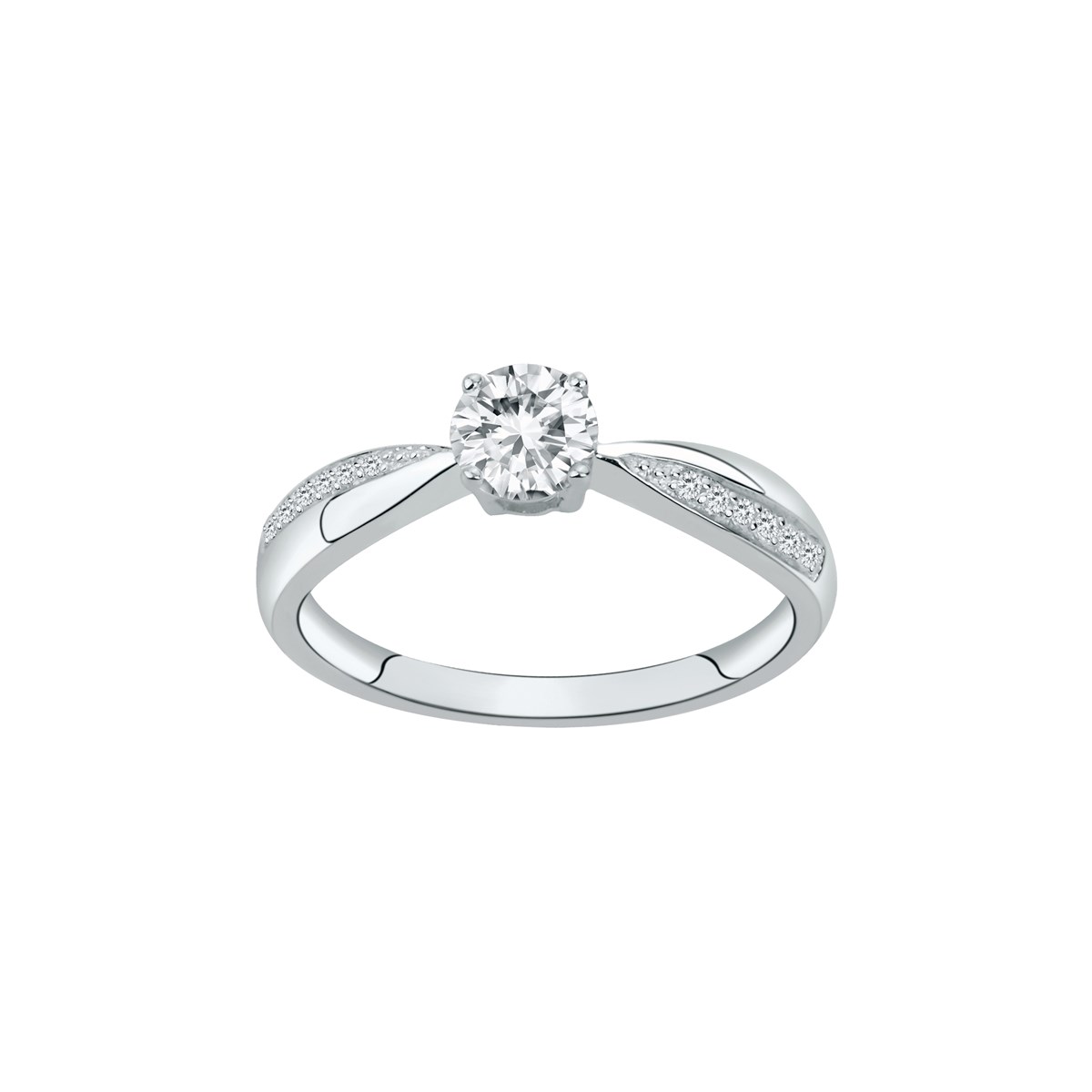 Bague de fiançailles en Argent avec oxyde de zirconium blanc