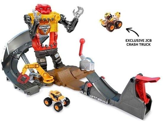 Monster Jam - Smash & Bash - Speelset - Inclusief 1:64 Smash & Bash JCB Digatron Truck