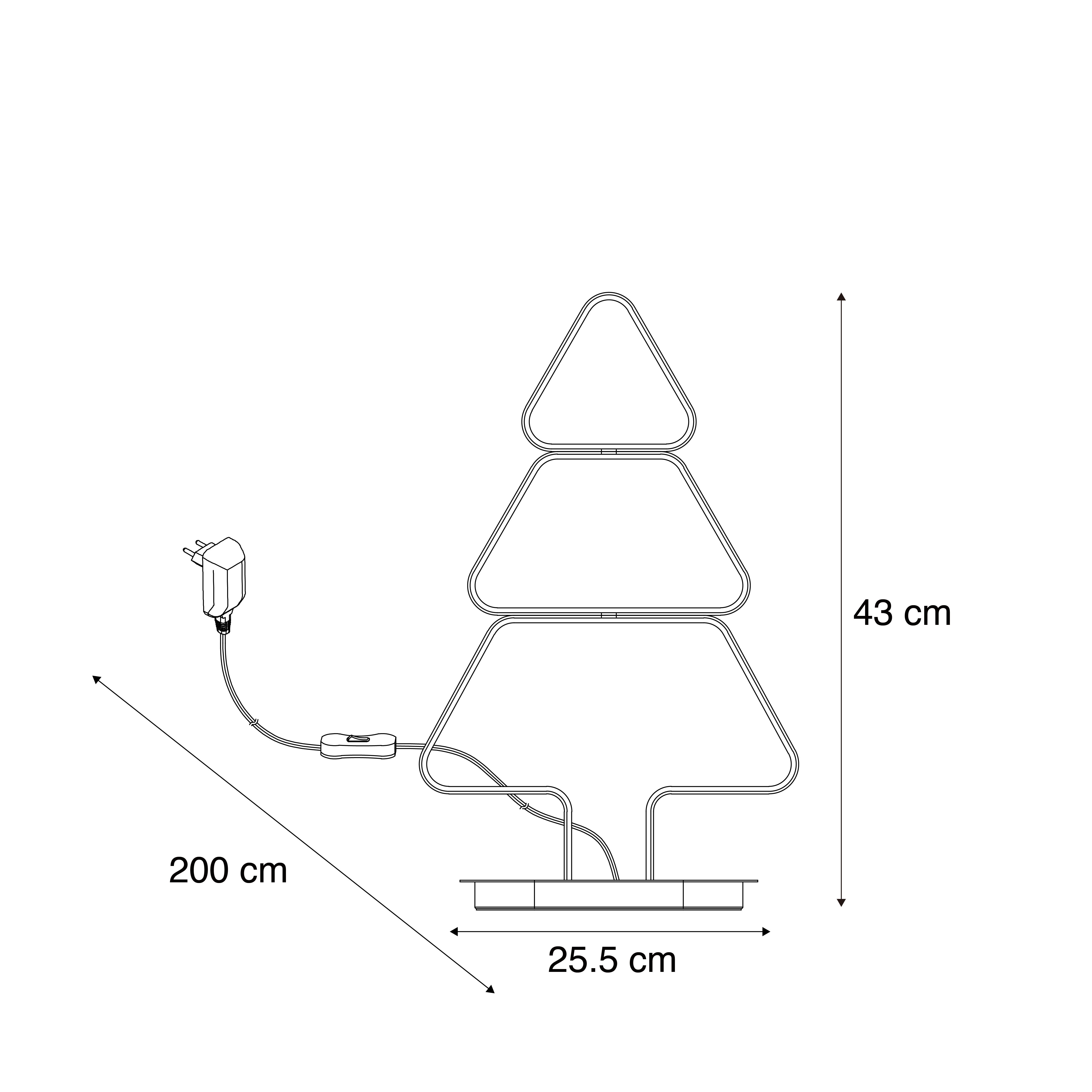 Kerst tafellamp staal kerstboom incl. LED - Arbre