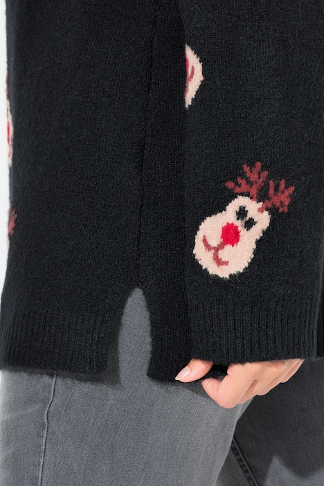Pullover, Rentiere, Stehkragen, Langarm