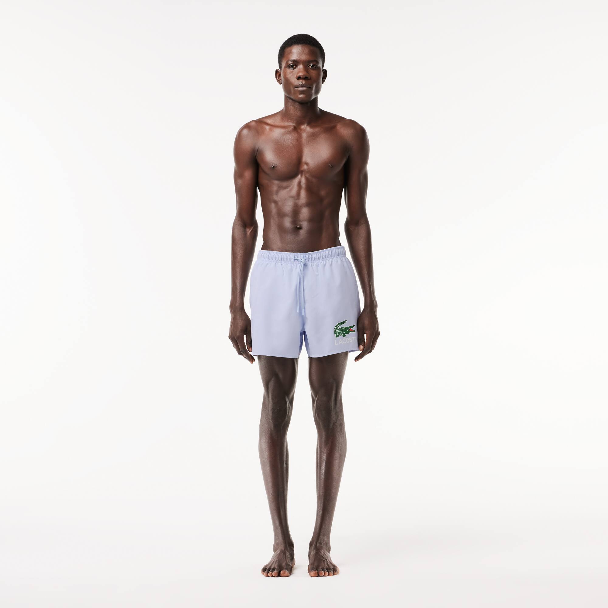 Badehose mit Croc-Aufdruck Badebekleidung - Blau - Lacoste - Herren