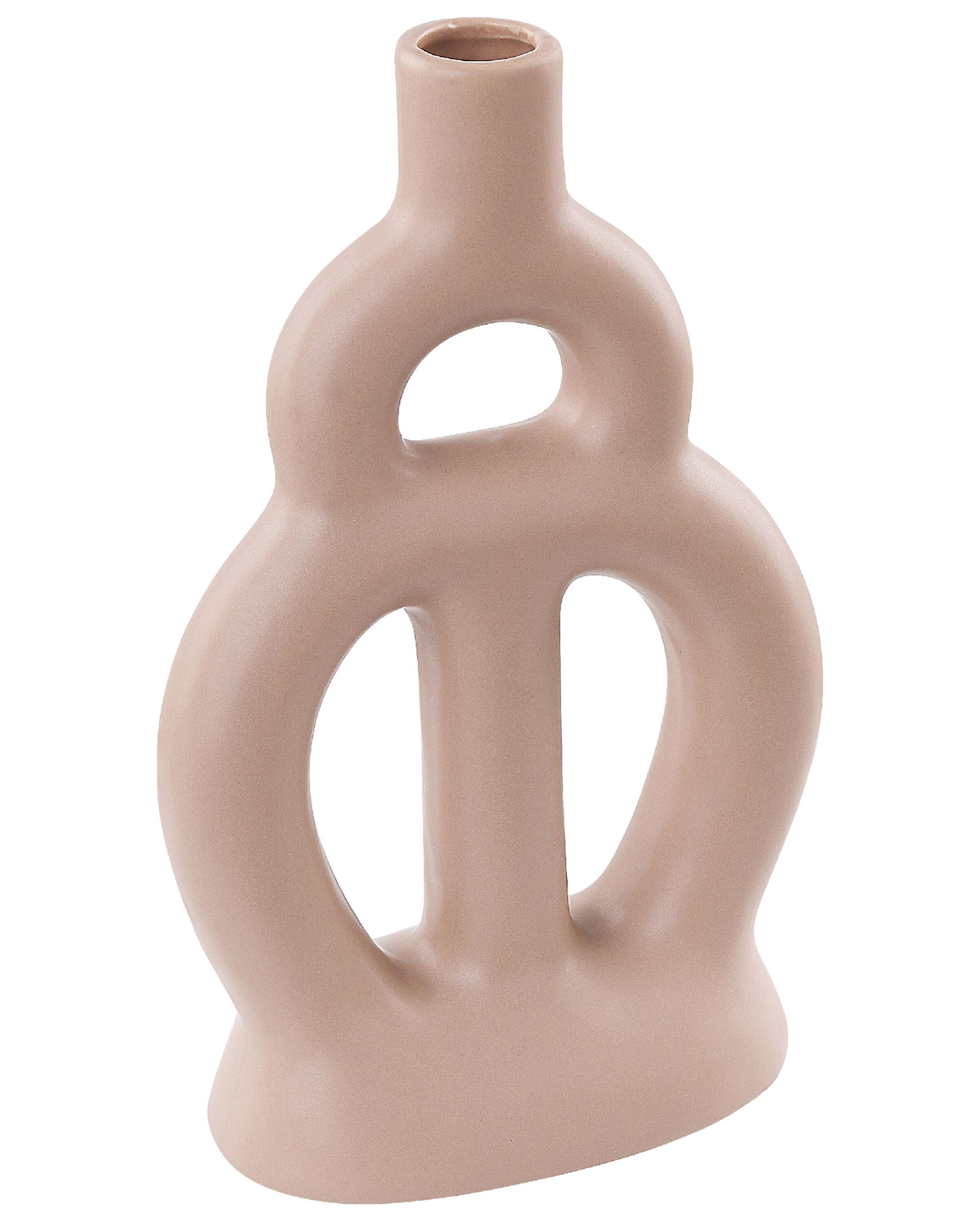 Bloemenvaas KOZANI Keramiek 28 cm Zandbeige