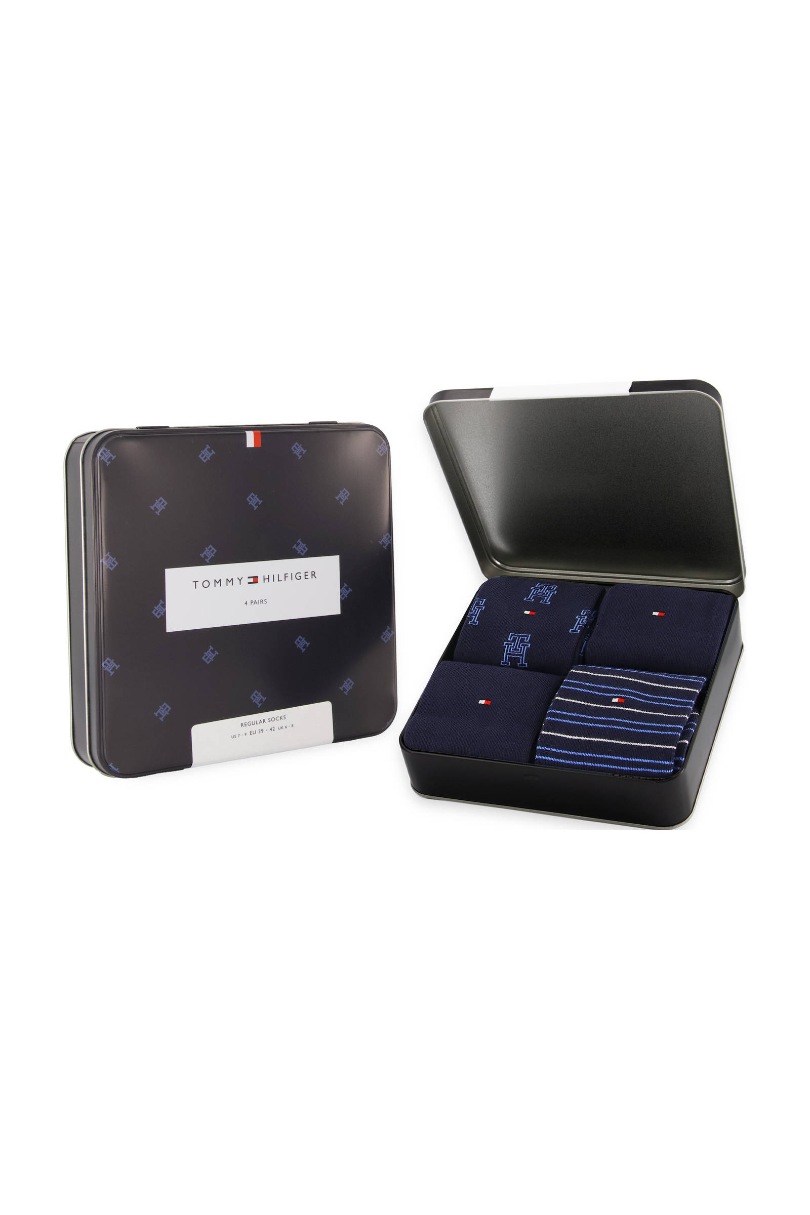 Tommy Hilfiger giftbox sokken - set van 4 donkerblauw
