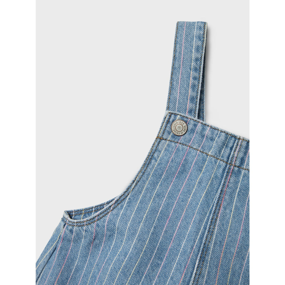 Køb Name It Light Blue Denim Multi Macie Stripe Denim Overall