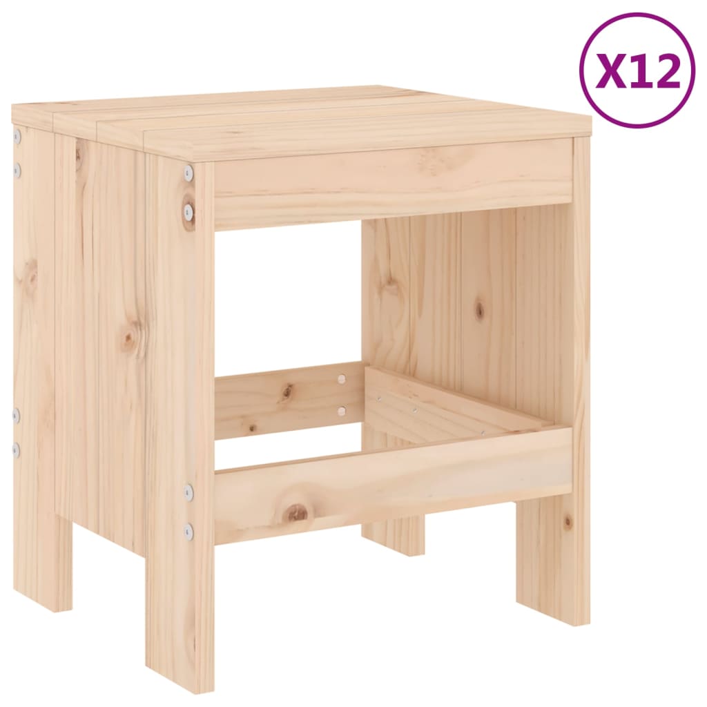 Ensemble à dîner de jardin 13 pcs bois de pin massif