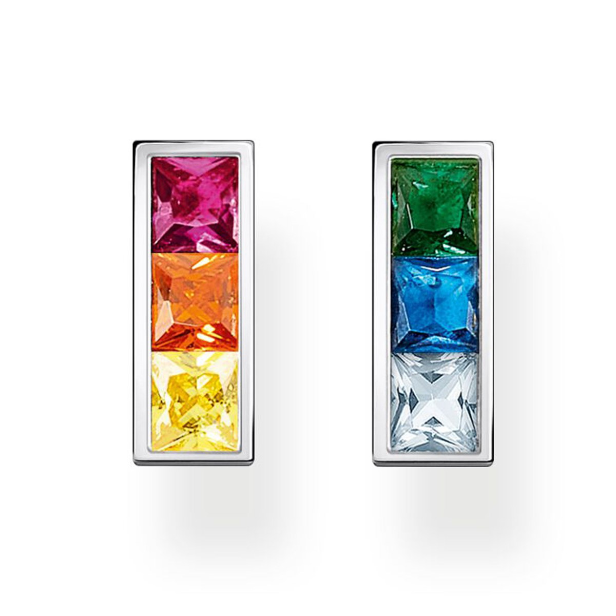 Boucles d'oreilles Thomas Sabo argentoxydes arc-en-ciel