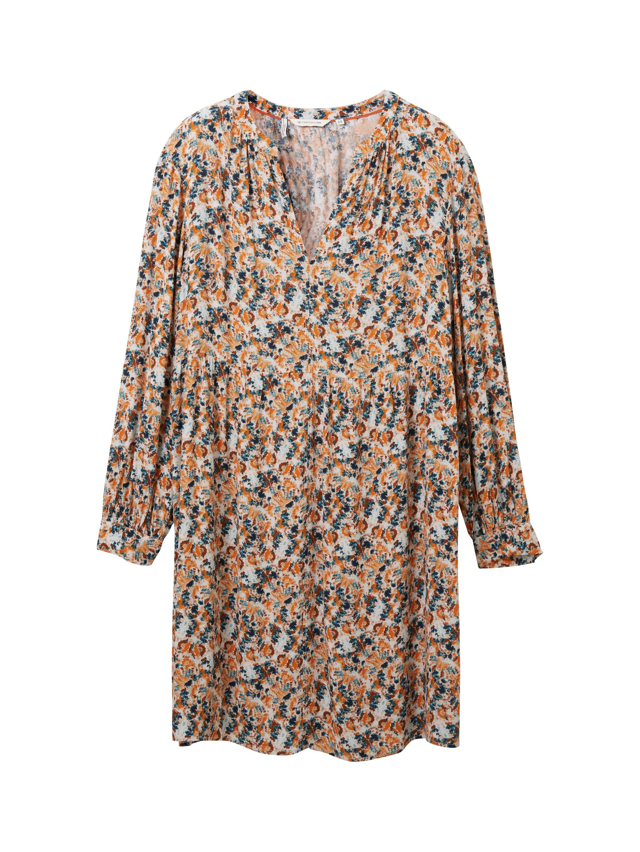 Kleid mit langem Arm und floralem Alloverprint