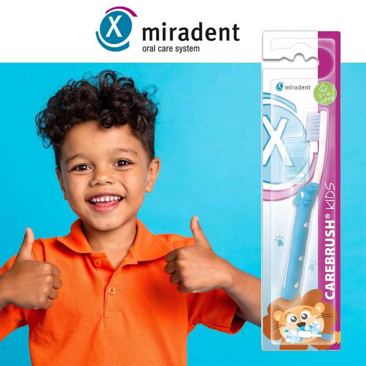 Miradent Carebrush Kids Zahnbürste 2 - 6 Jahre blau, 1 St
