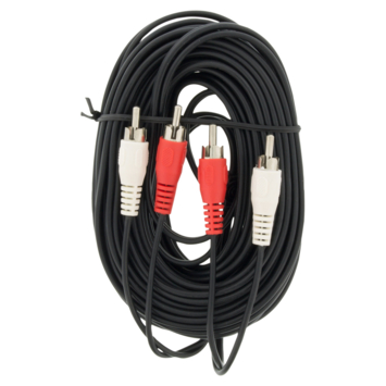 Q-Link tulp kabel 2RCA/2RCA male-male 10 meter rood/wit