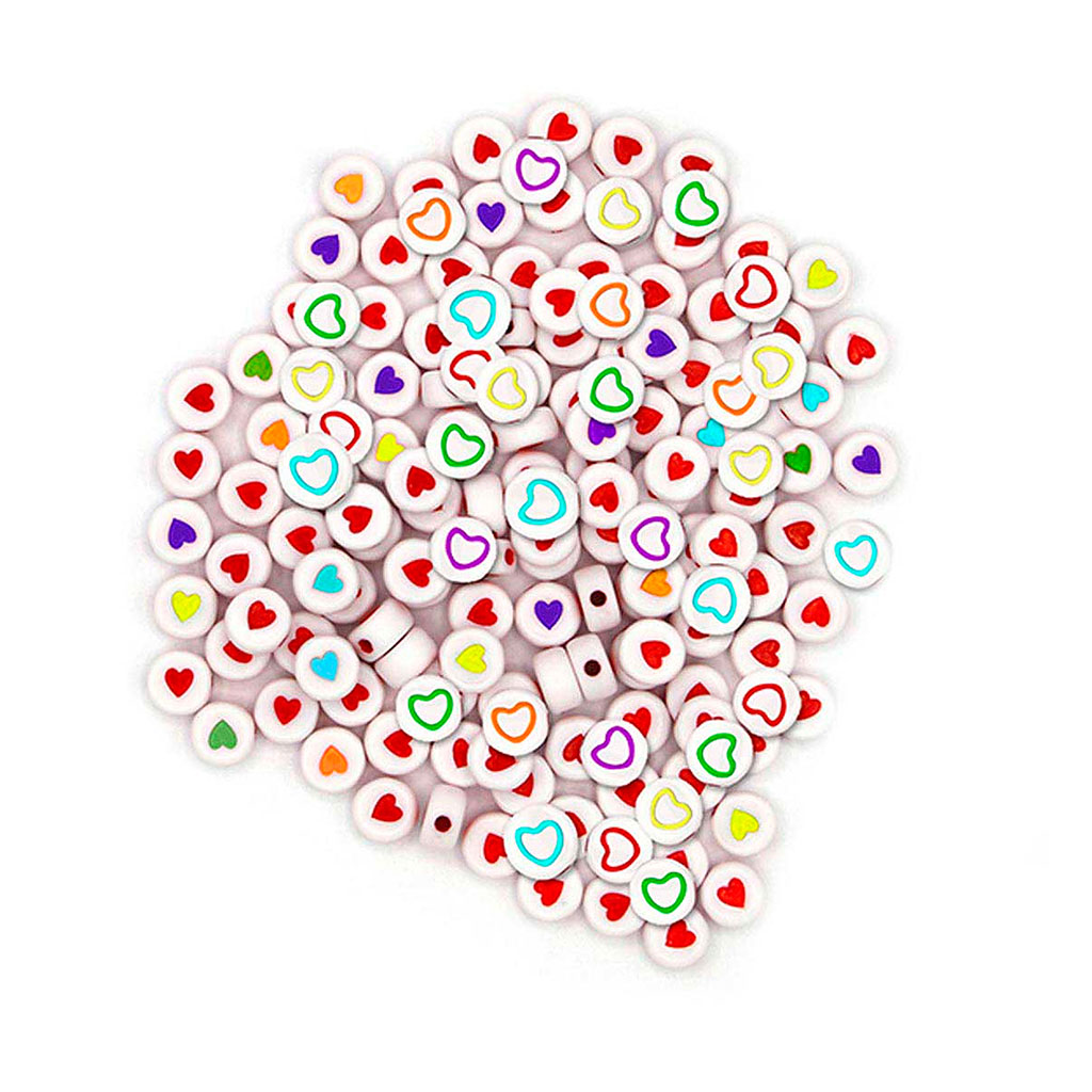 Sachet de perles rondes cœurs 40g