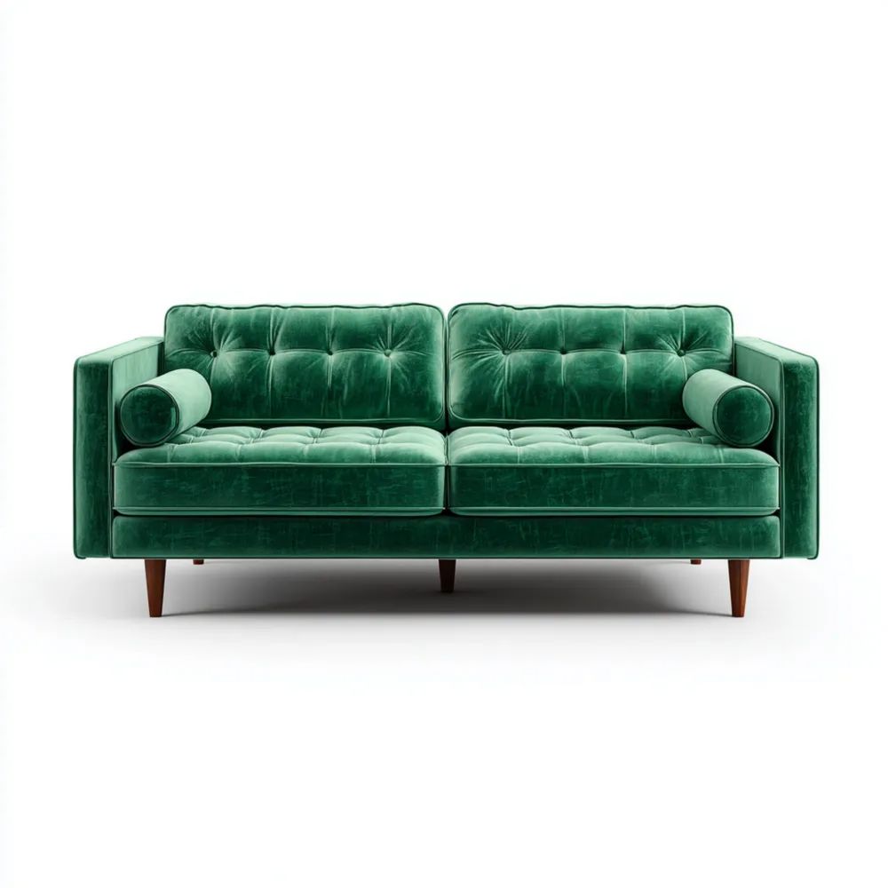 2-Sitzer-Sofa Samt 140x80x85 cm - Grün - Klassisches Design