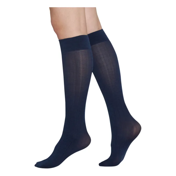 Swedish Stockings Mi-Bas Freja Laine Bio | Bleu marine