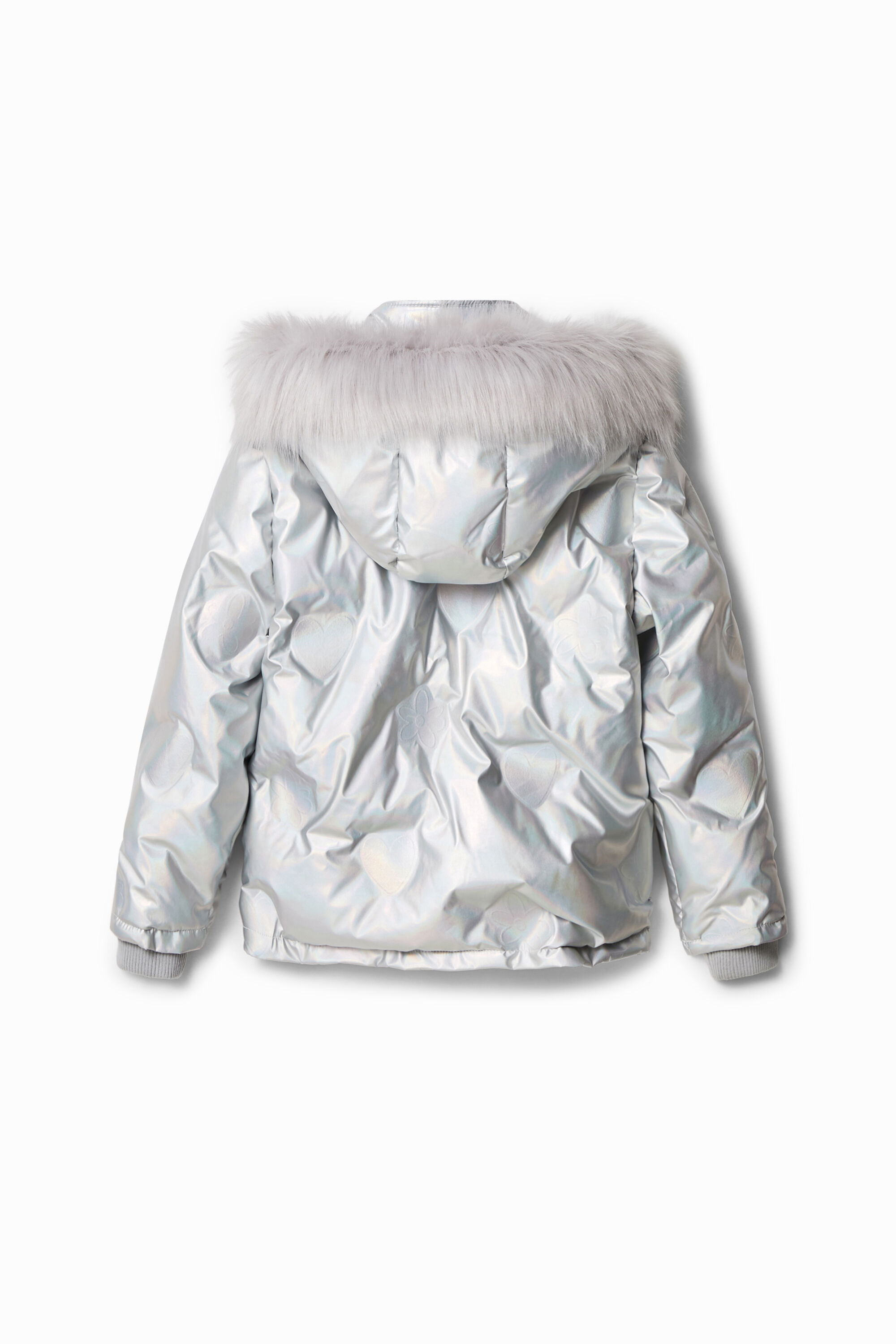 Veste courte matelassée métallisée
