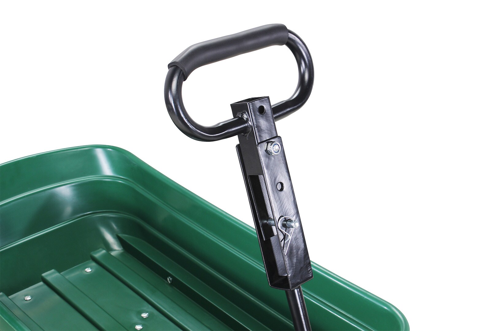 Miweba Bollerwagen Dumper, verriegelbare Kippfunktion, robuste PP-Wanne, Anhängerkupplung, bis 300kg (Grün)