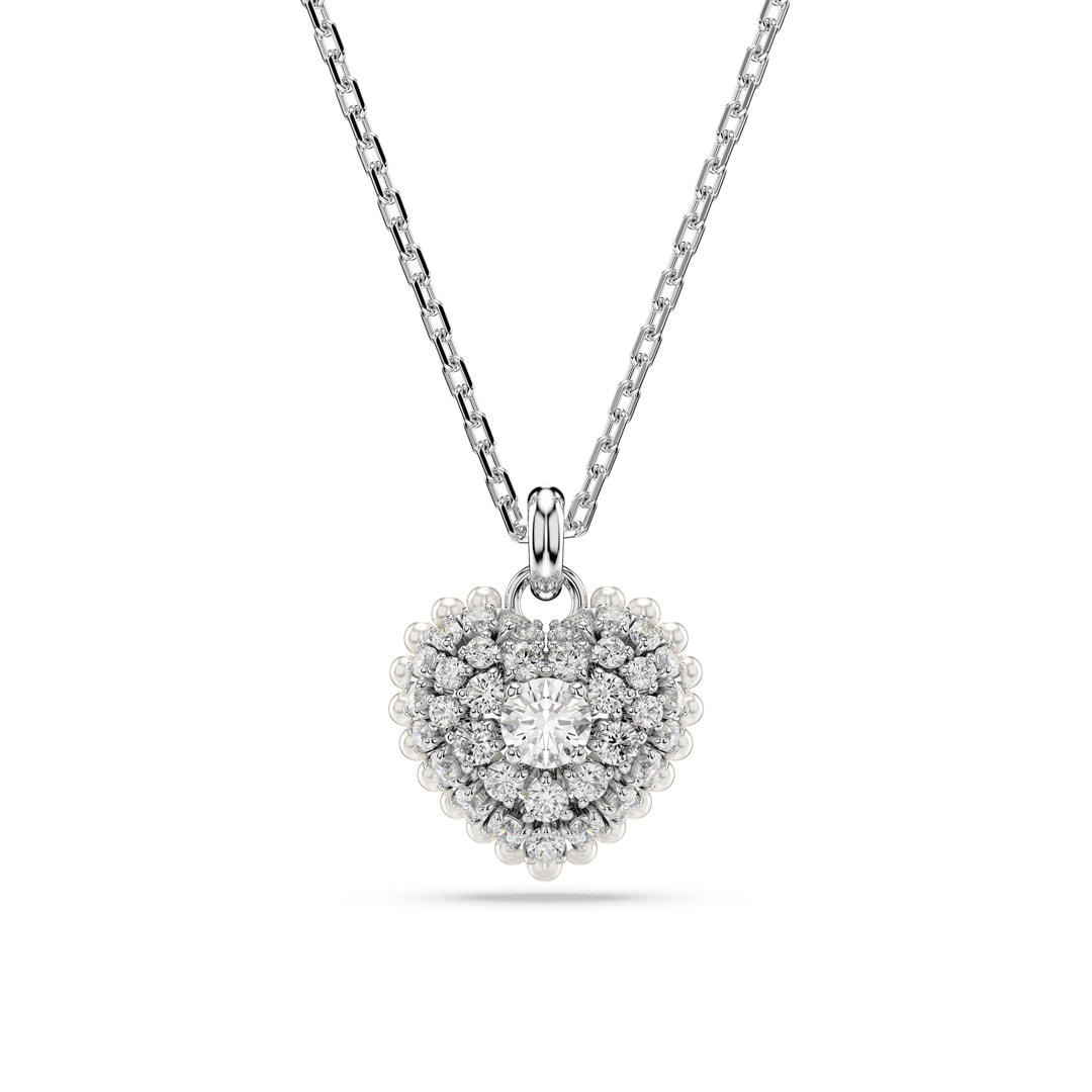 Swarovski Hyperbola Collier Herz, Weiss, Rhodiniert