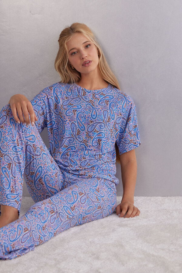Camiseta de manga curta Sweet Escape em viscose