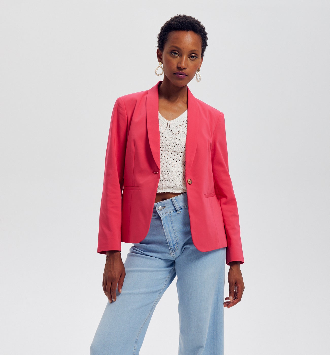 Veste de tailleur unie Femme - Rose