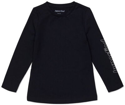 Hyperfied Jersey Logo Long Sleeve Top, Anthracite