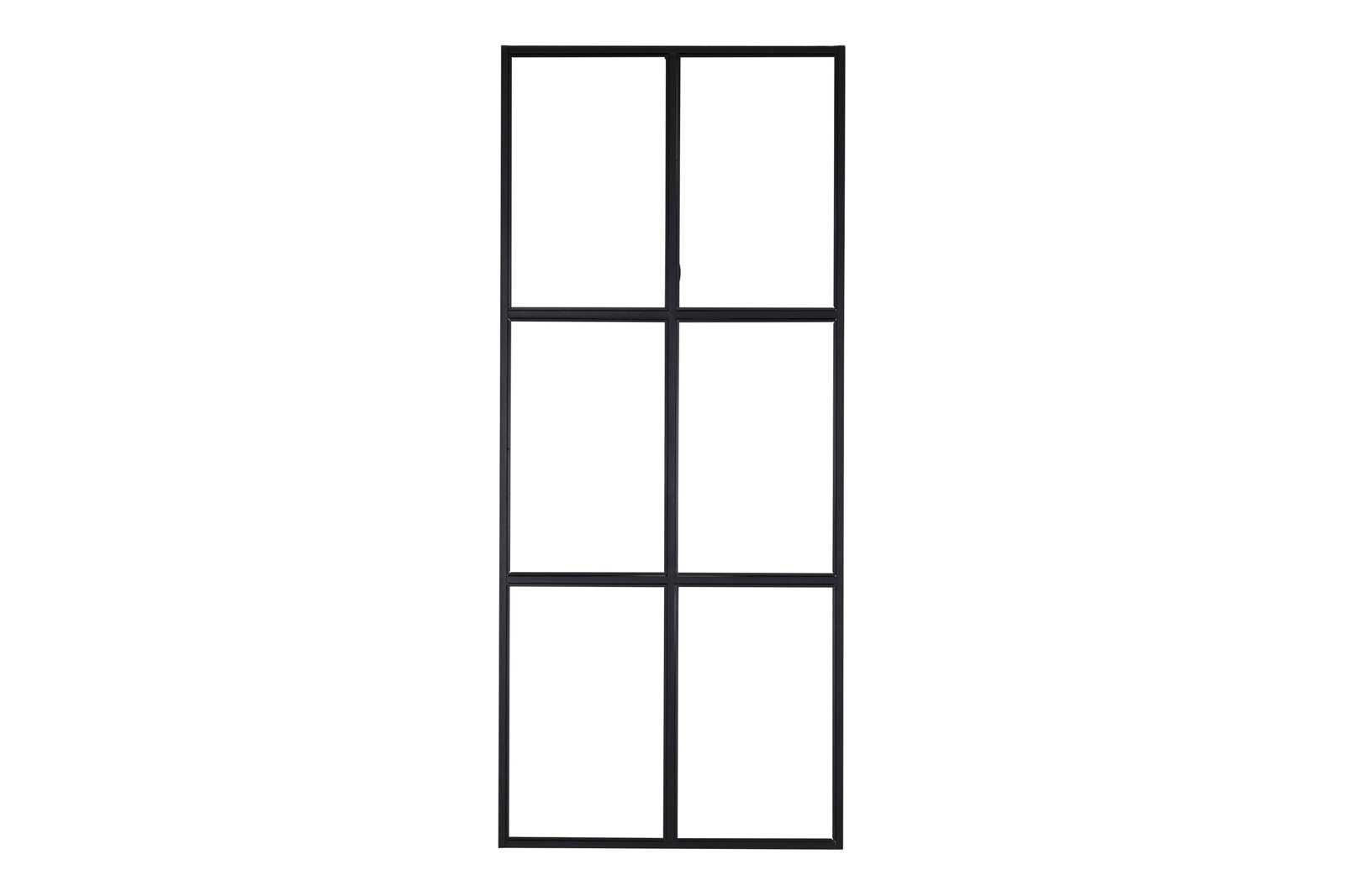 Style industrivegg Sort industrivegg i stål med glass. 90x210cm