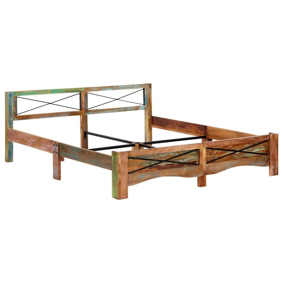 vidaXL - Bed frame - Multikleur - Massief gerecycled hout - 180x200 cm