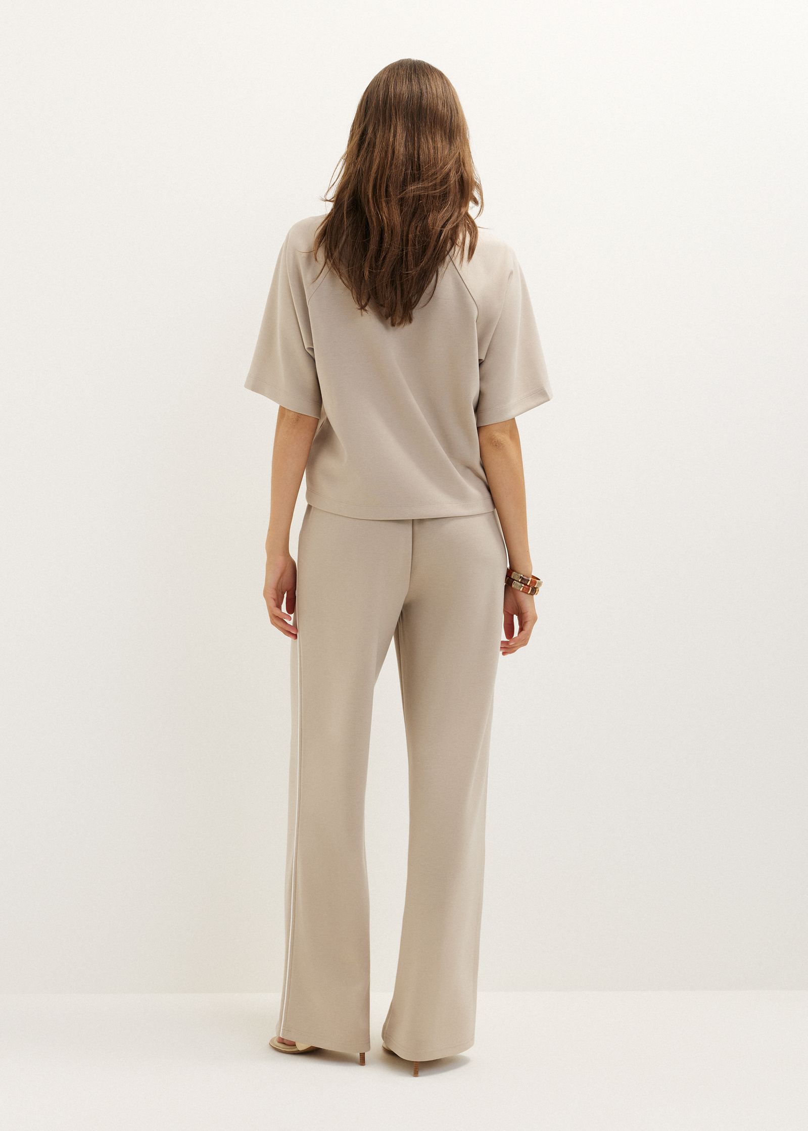 Wijde broek met bies