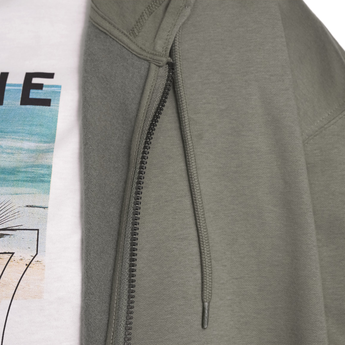 VanVaan Herren Sweatjacke in Unifarben oliv