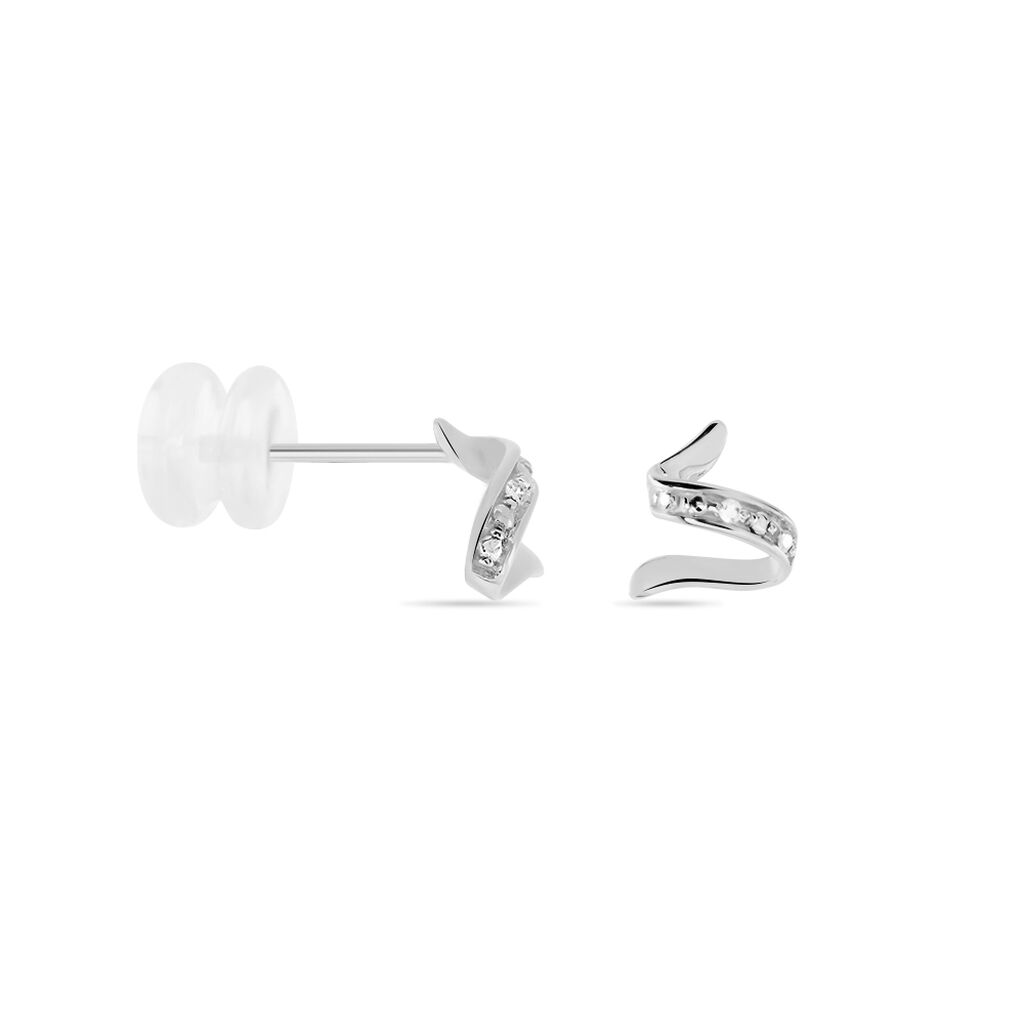 Boucles D'oreilles Puces Ouassima Or Blanc Diamant