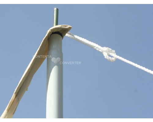 Driehoekige parasol voor kamperen en vrije tijd, inclusief stokken, ivoor, 3x3x2,5 m