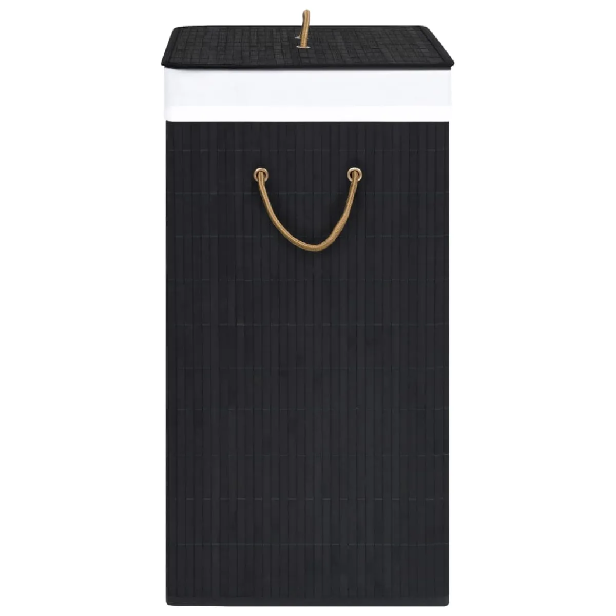 vidaXL Panier à linge bambou - Noir