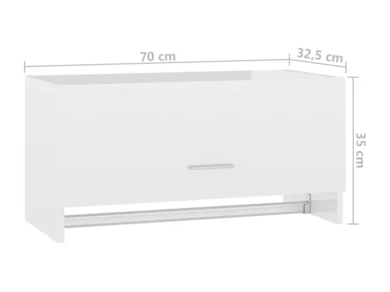 Porte manteau mural Blanc brillant 70x32,5x35