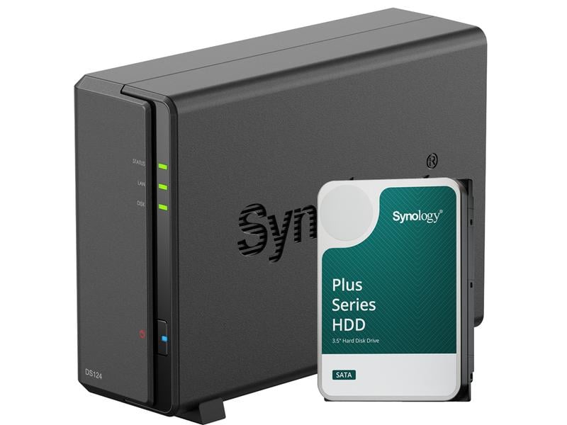 Synology NAS DiskStation DS124 1-bay Synology Plus HDD 6 TB NAS mit 1 Laufwerkschacht
