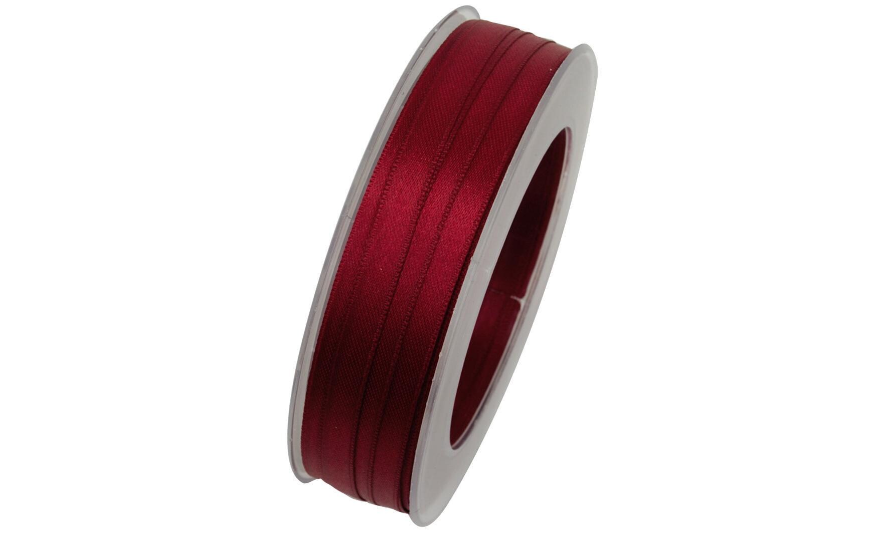 Satinband 10 mm x 25 m, Dunkelrot, 1 StückDoppelsatin-Geschenkband