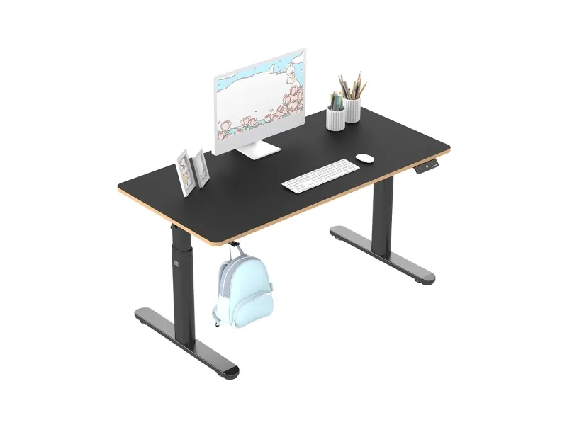 Ultradesk Pulsar, Lige, Rektangulær form, MDF, Stål, Spil, Sort