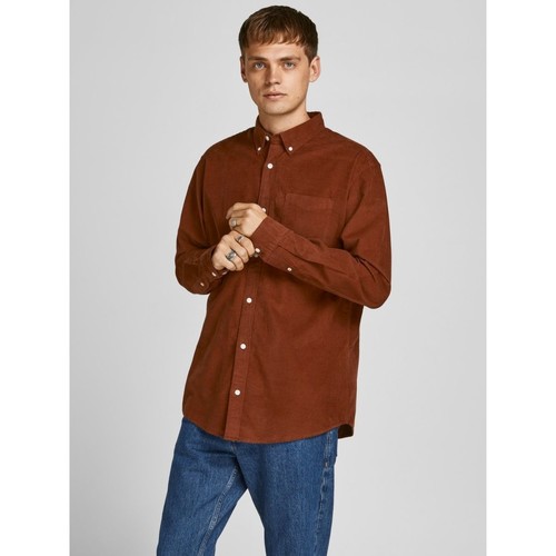 Jack & Jones - 12196529 CORD SHIRT-SEQUOIA Marrón