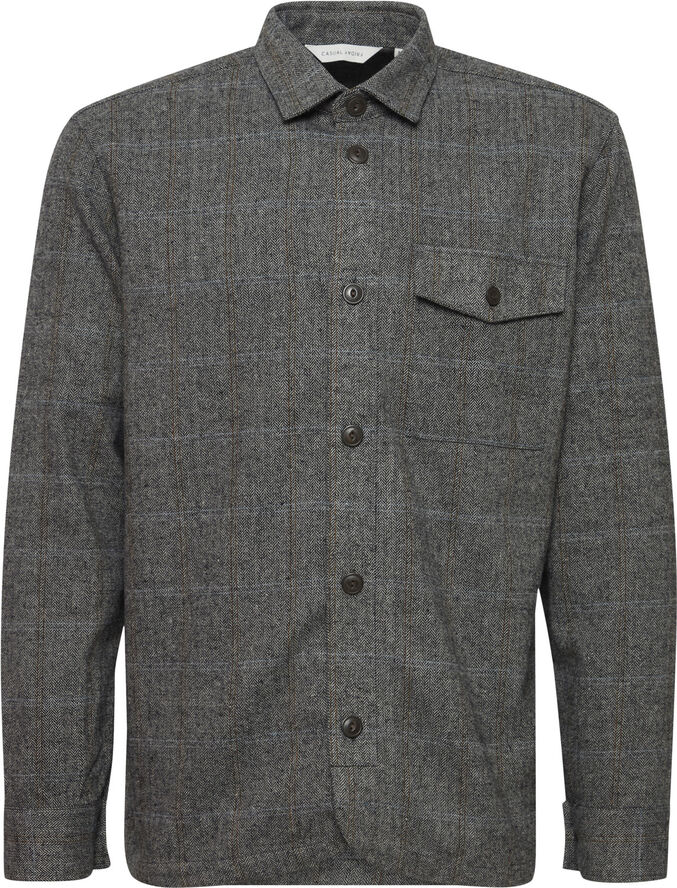 Casual Friday CFALVIN LS herringbone overshirt Anthracite black