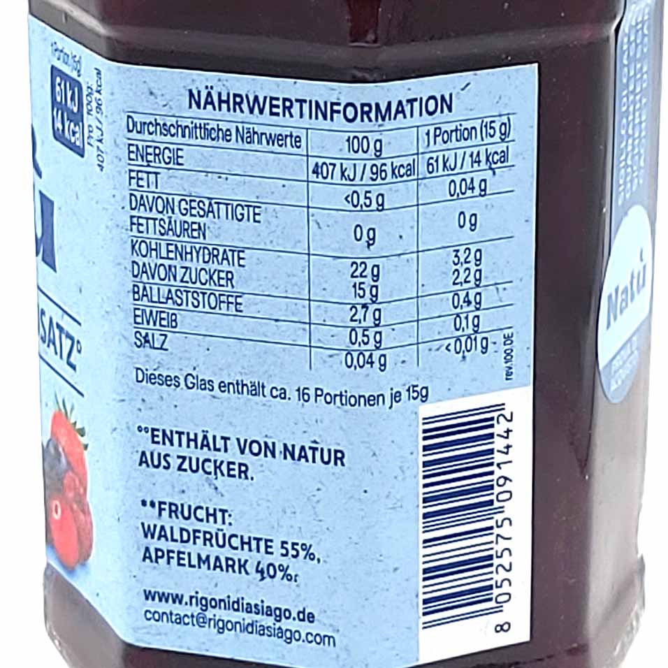 Rigoni di Asiago Natu Waldfrüchte BIO Aufstrich 240g MHD:25.9.25
