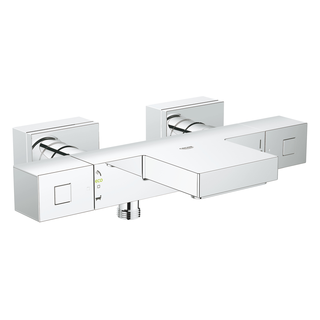 Grohe Cube badkraan thermostatisch m. omstel m. koppelingen HOH=15cm chroom